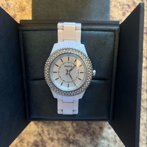 White ceramic fossil watch